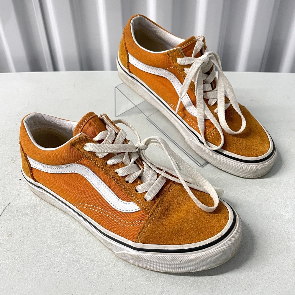 Vans Old Skool Dark Cheddar Orange Suede Canvas Sneakers Mens 4.5 Womens 6